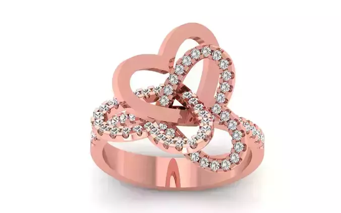 Women Solitaire Heart Ring 3dm STL OBJ FBX  Renders Details