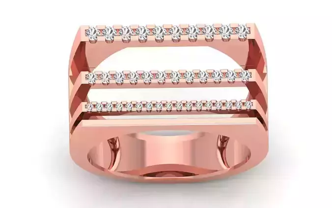 Solitaire Three Band Ring 3dm STL OBJ FBX  Renders Details