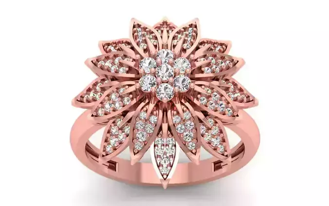 Women Flower Bridal Ring 3dm STL OBJ FBX  Renders Details
