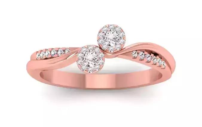 Women Solitaire Bypass Ring 3dm STL OBJ FBX  Renders Details