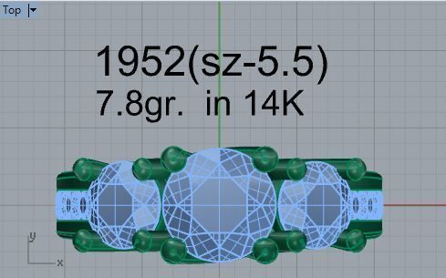 3-Stone Diamond ring 1952 3D print model 3D print model_4