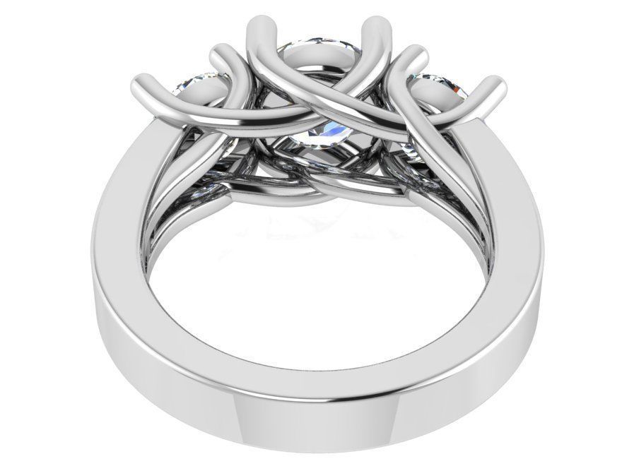 3-Stone Diamond ring 1952 3D print model 3D print model_3