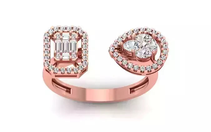 Women Solitaire Ring 3dm STL OBJ FBX  Renders Details