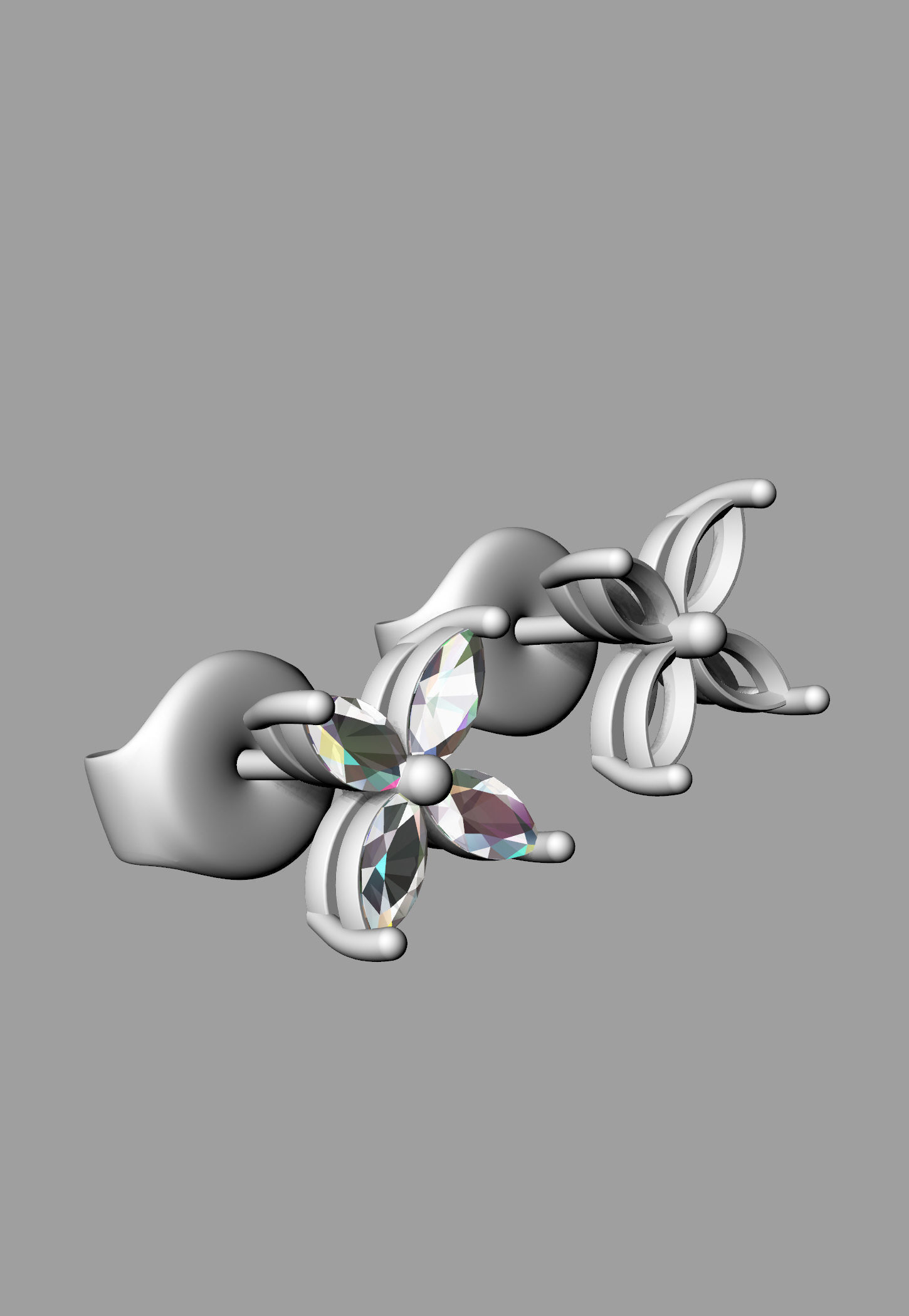 Marquise earrings 3D print model 3D print model_2