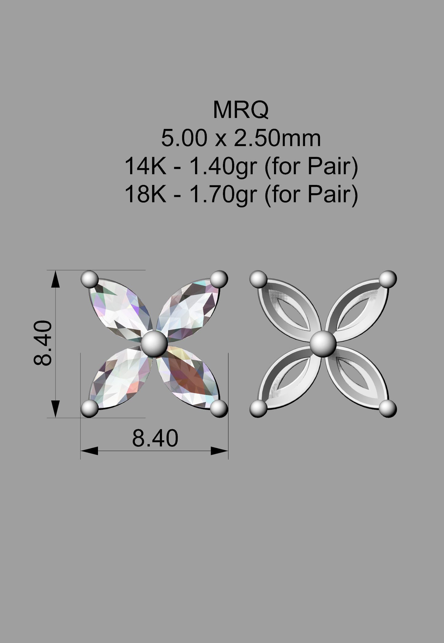 Marquise earrings 3D print model 3D print model_1