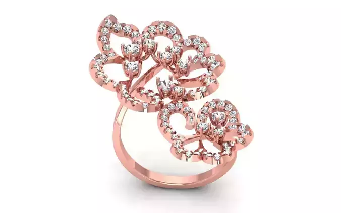 Women Solitaire Flower Ring 3dm STL OBJ FBX  Renders Details