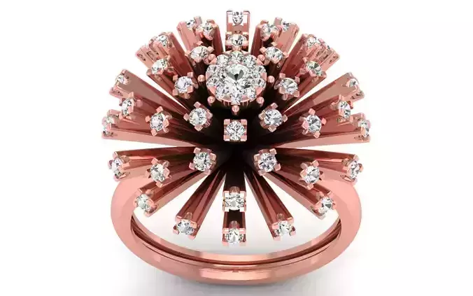 Women Flower Bridal Ring 3dm STL OBJ FBX  Renders Details