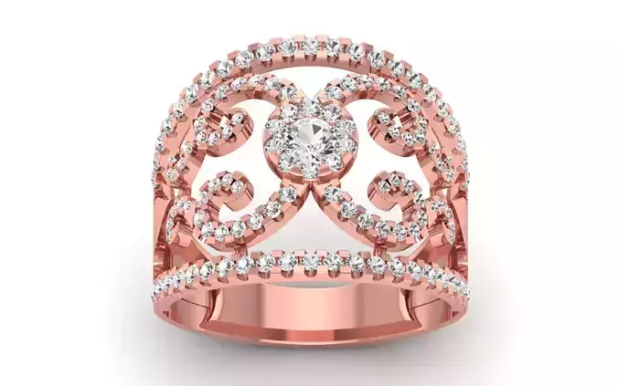 Women Solitaire Ring 3dm STL OBJ FBX  Renders Details