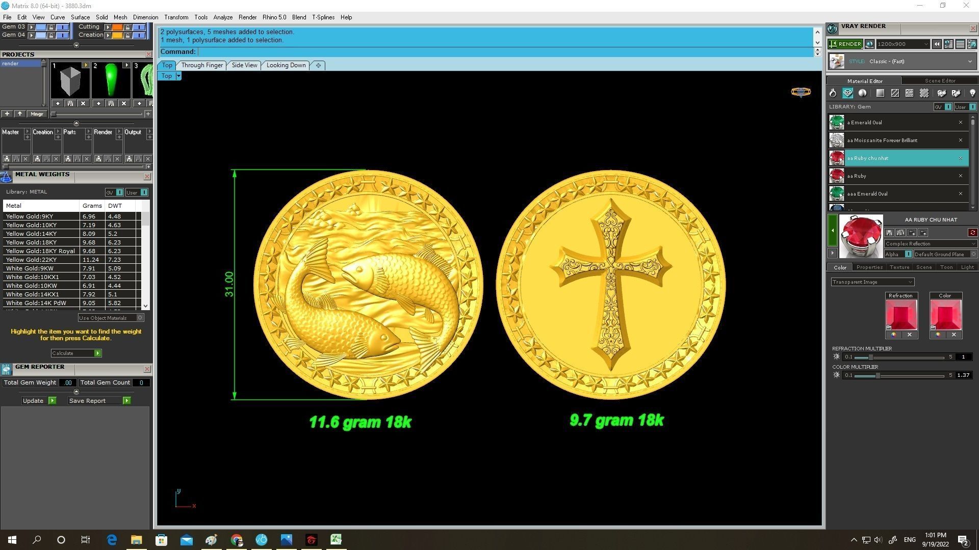 cross pendant 3880 3D print model_1