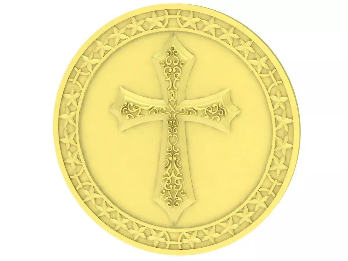 cross pendant 3880 3D print model_0