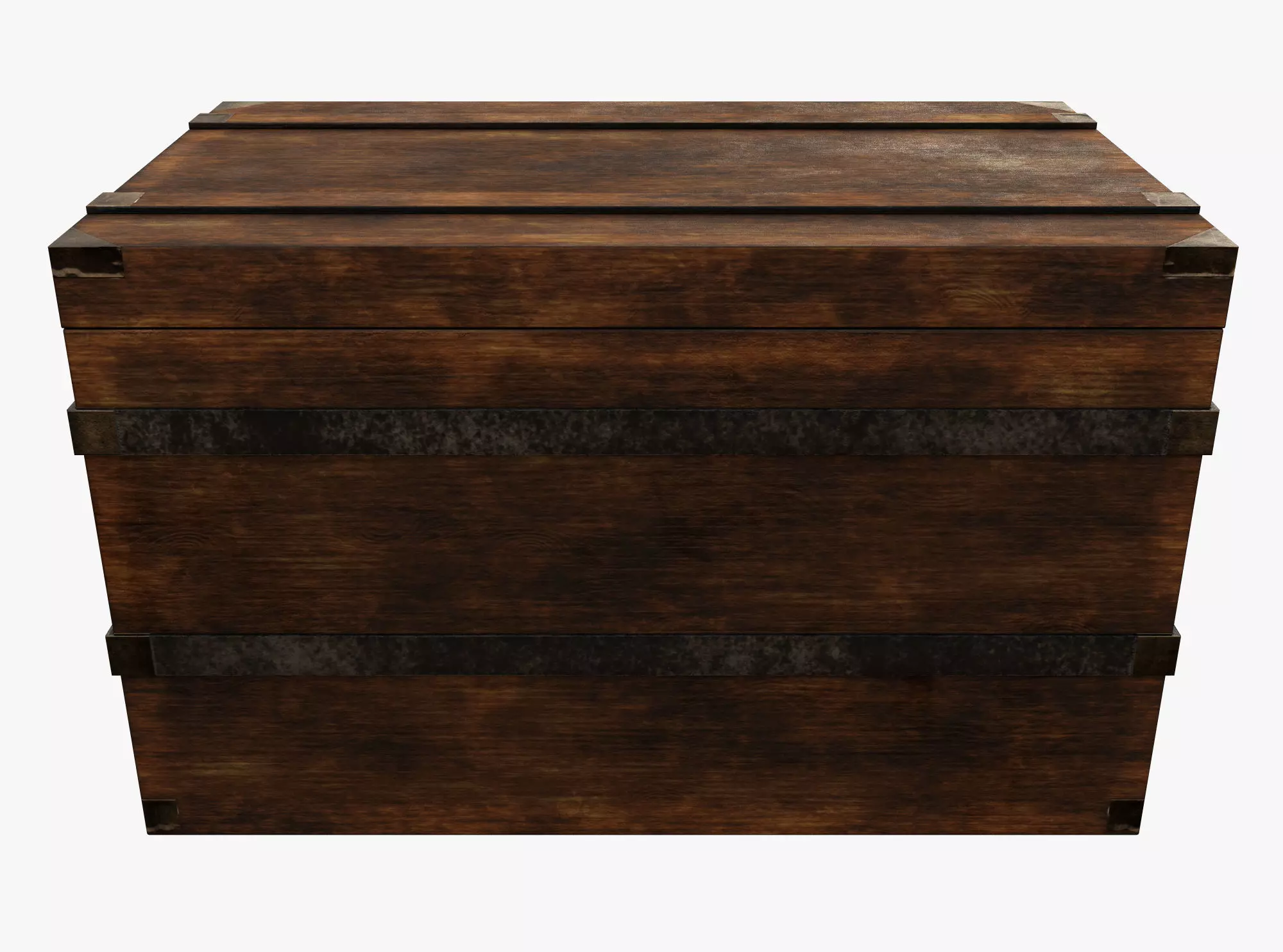 Medieval Treasure Chest Low-poly 3D model_0