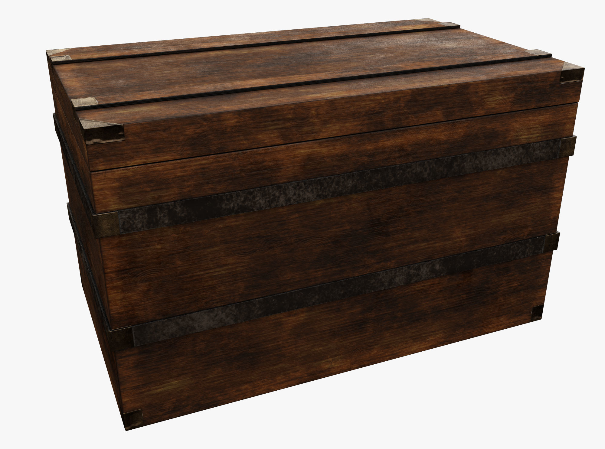 Medieval Treasure Chest Low-poly 3D model_1