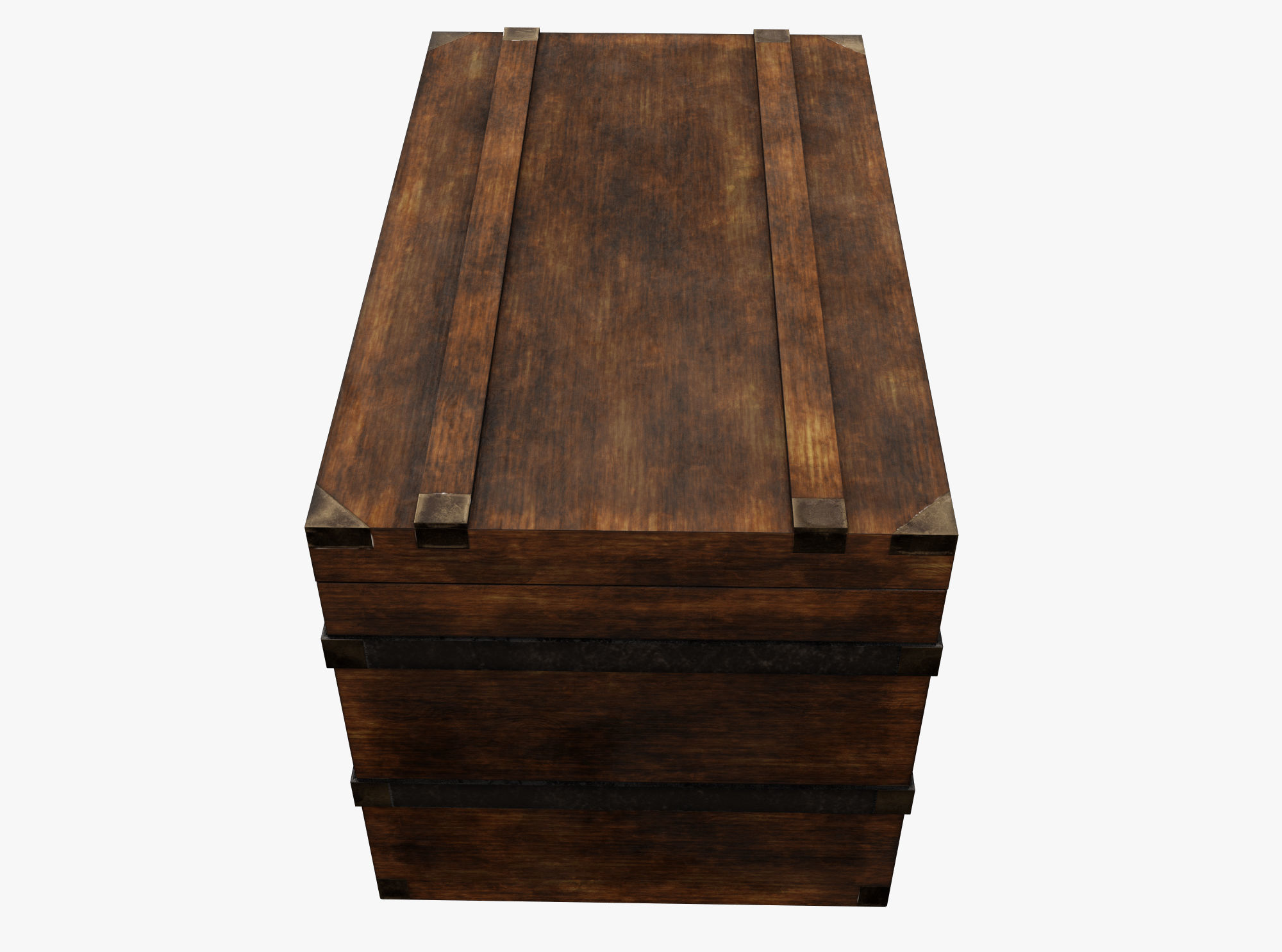 Medieval Treasure Chest Low-poly 3D model_2