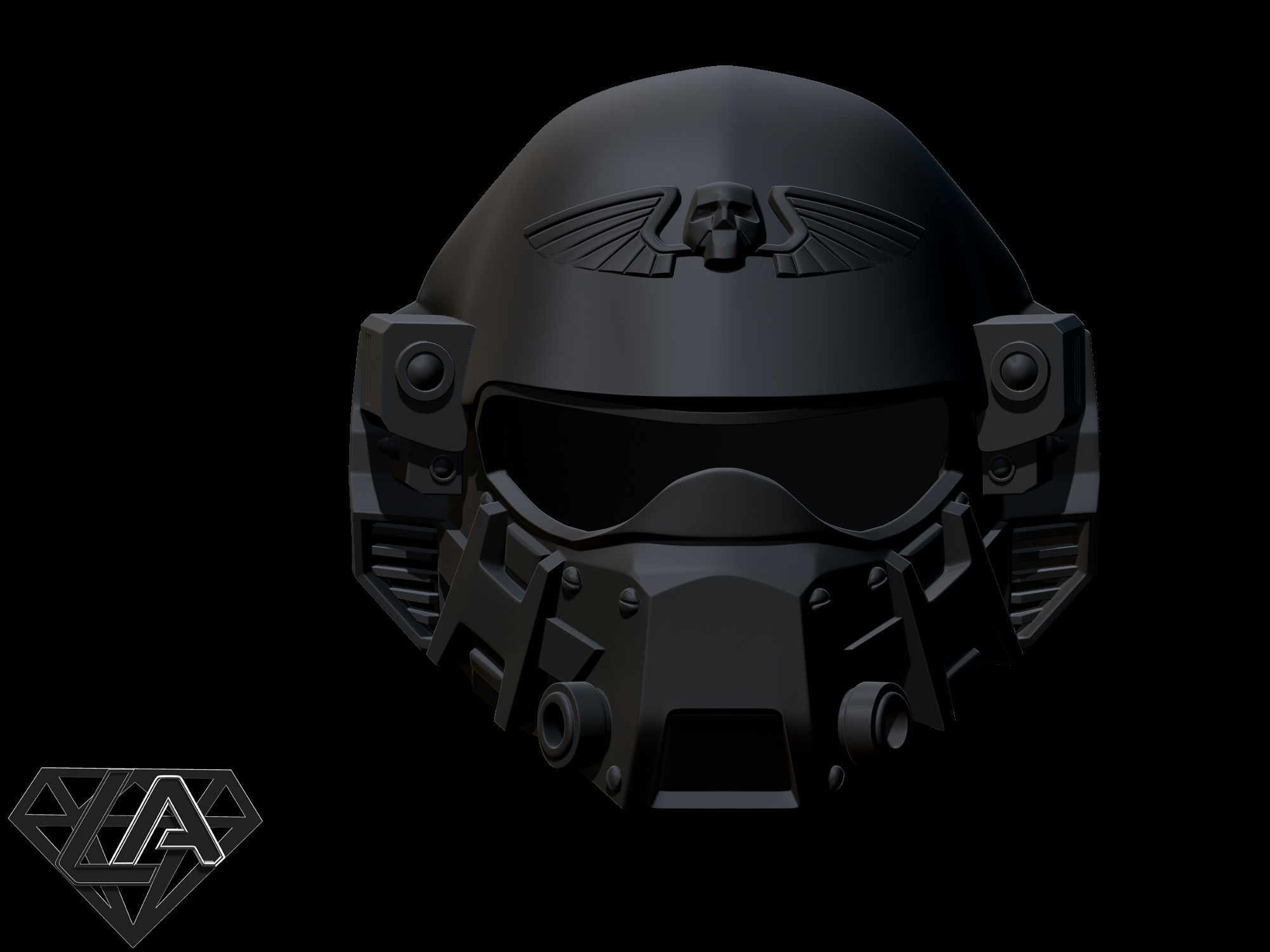 Warhammer custom concept helmet 3D print model_1
