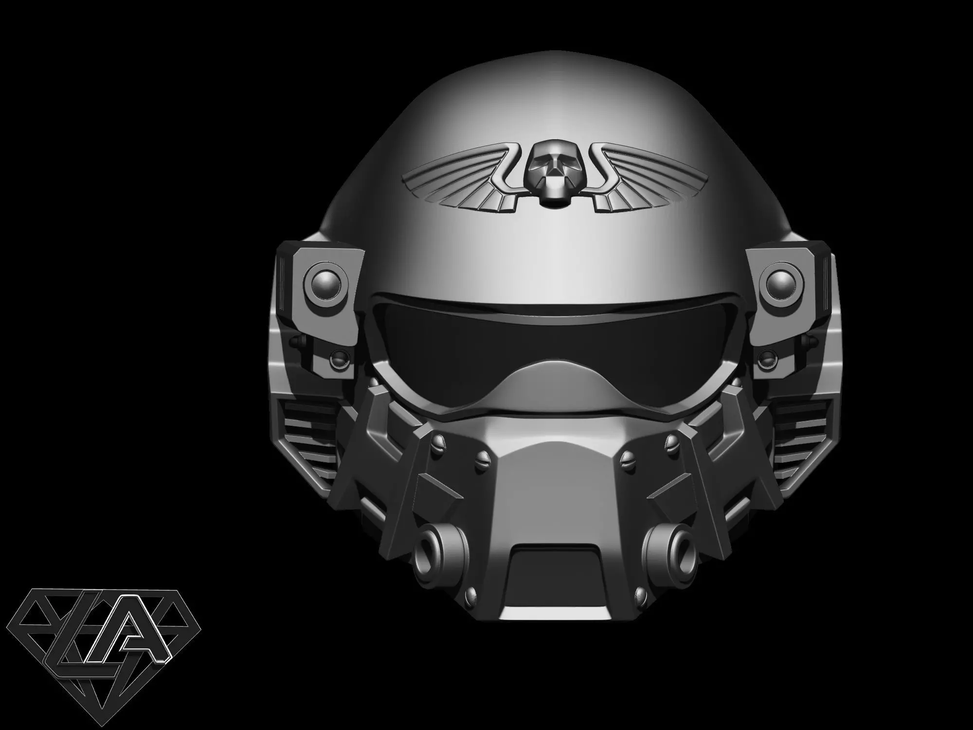 Warhammer custom concept helmet 3D print model_0
