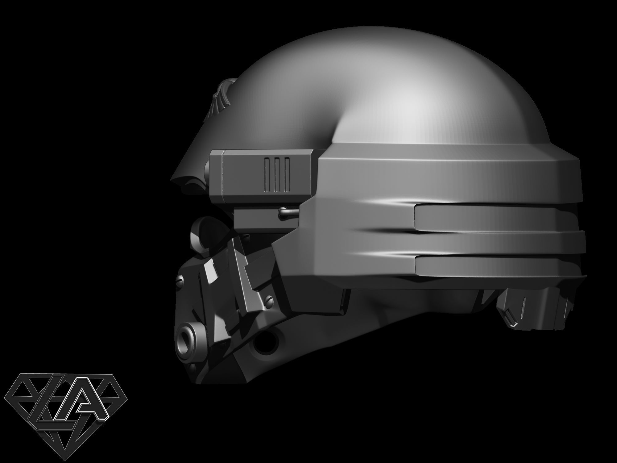 Warhammer custom concept helmet 3D print model_7