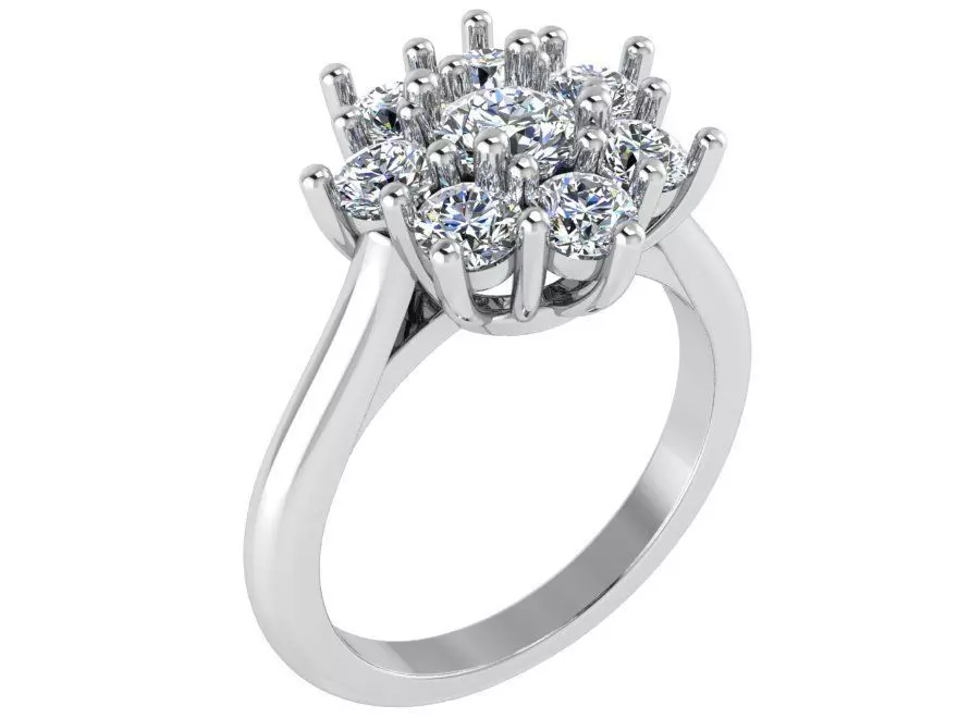 Miracle 8-Stone Diamond ring 1959 3Dprint model 3D print model_0