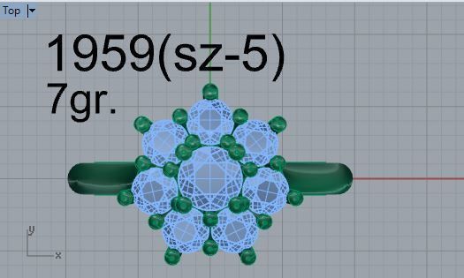 Miracle 8-Stone Diamond ring 1959 3Dprint model 3D print model_4
