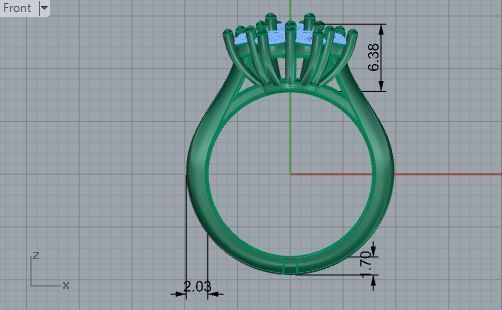 Miracle 8-Stone Diamond ring 1959 3Dprint model 3D print model_5