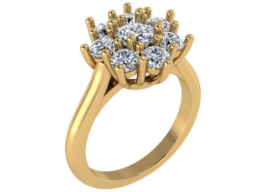 Miracle 8-Stone Diamond ring 1959 3Dprint model 3D print model_1