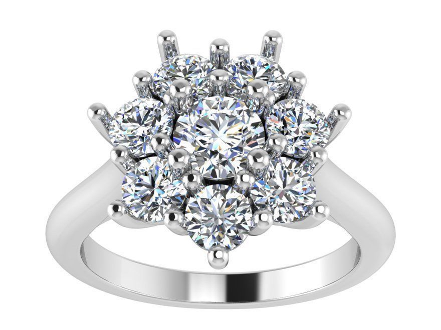 Miracle 8-Stone Diamond ring 1959 3Dprint model 3D print model_2