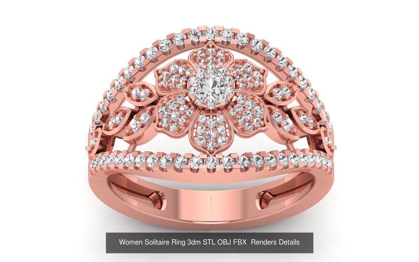 151 Solitaire Rings 3dm STL OBJ FBX  Renders Details Collection _74