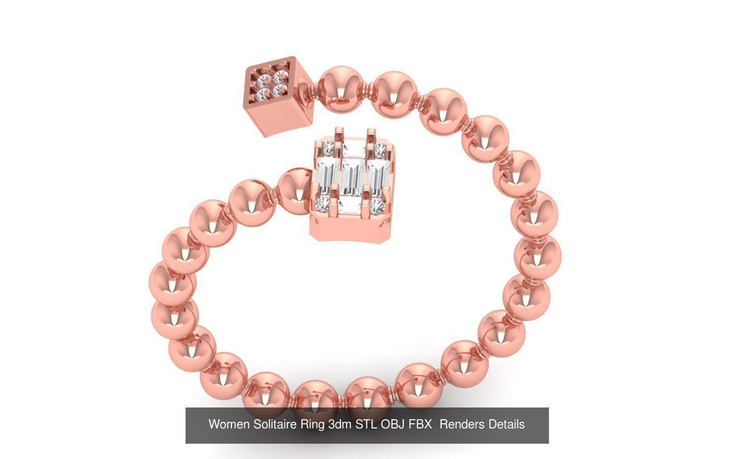 151 Solitaire Rings 3dm STL OBJ FBX  Renders Details Collection _57