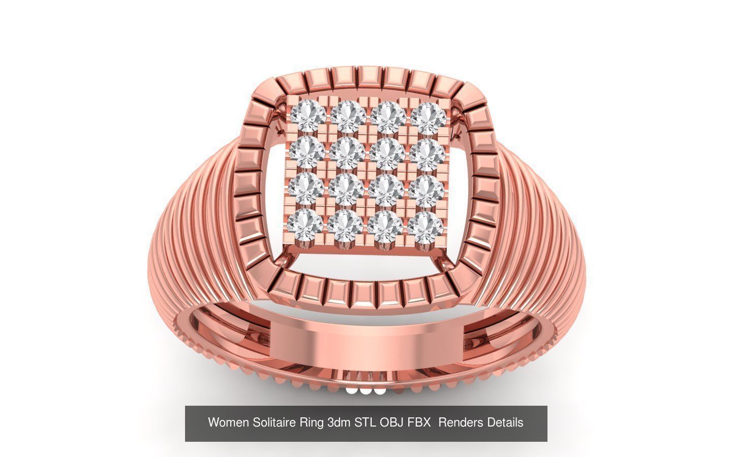 151 Solitaire Rings 3dm STL OBJ FBX  Renders Details Collection _58