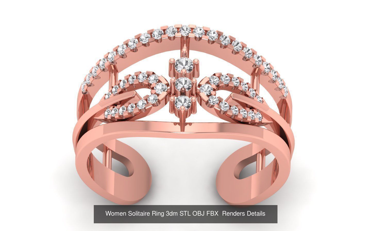 151 Solitaire Rings 3dm STL OBJ FBX  Renders Details Collection _48