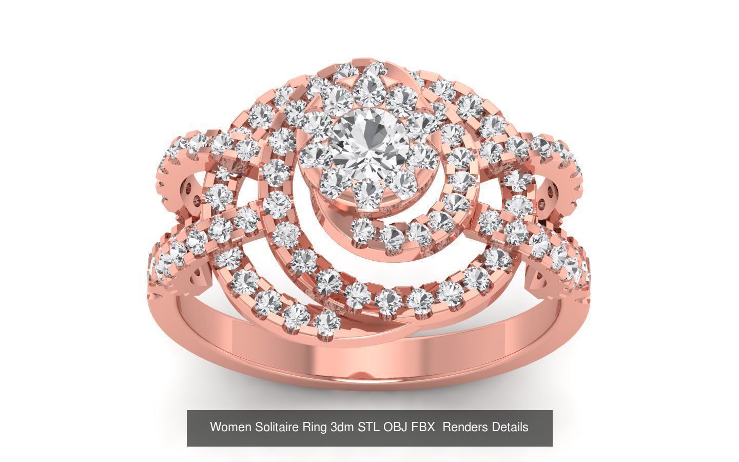 151 Solitaire Rings 3dm STL OBJ FBX  Renders Details Collection _137