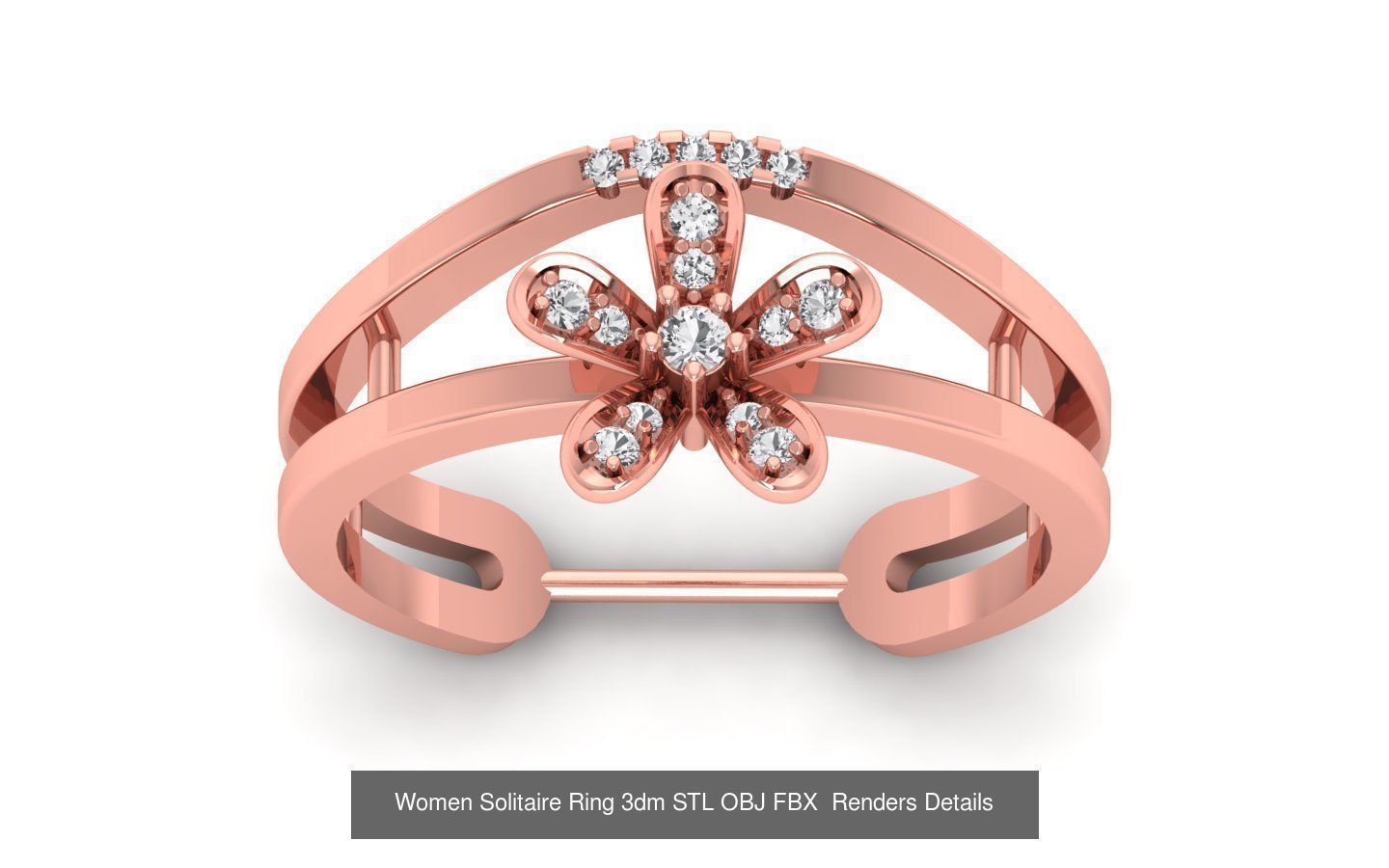 151 Solitaire Rings 3dm STL OBJ FBX  Renders Details Collection _49