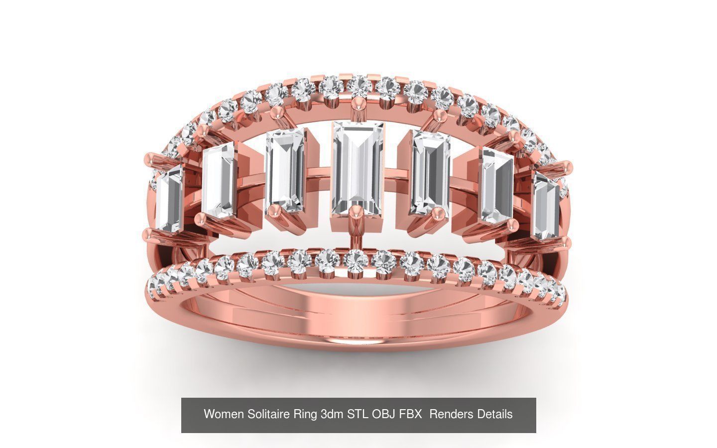 151 Solitaire Rings 3dm STL OBJ FBX  Renders Details Collection _32