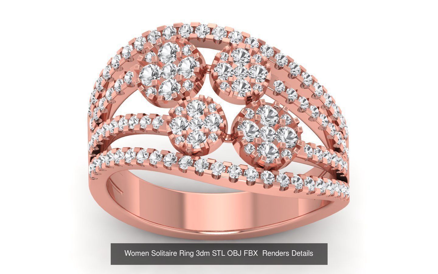 151 Solitaire Rings 3dm STL OBJ FBX  Renders Details Collection _78