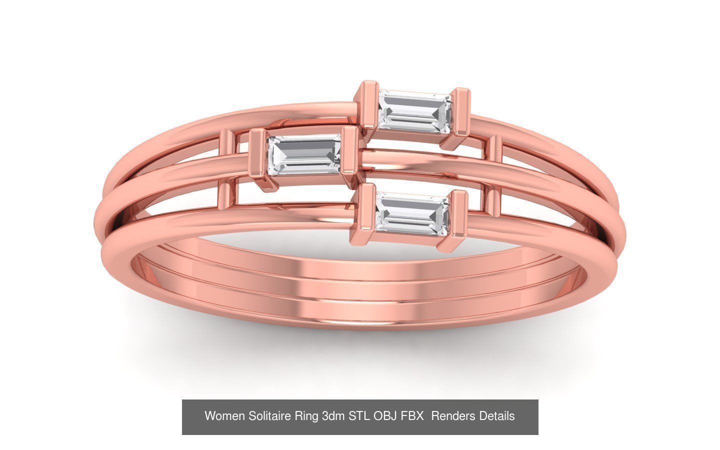 151 Solitaire Rings 3dm STL OBJ FBX  Renders Details Collection _71