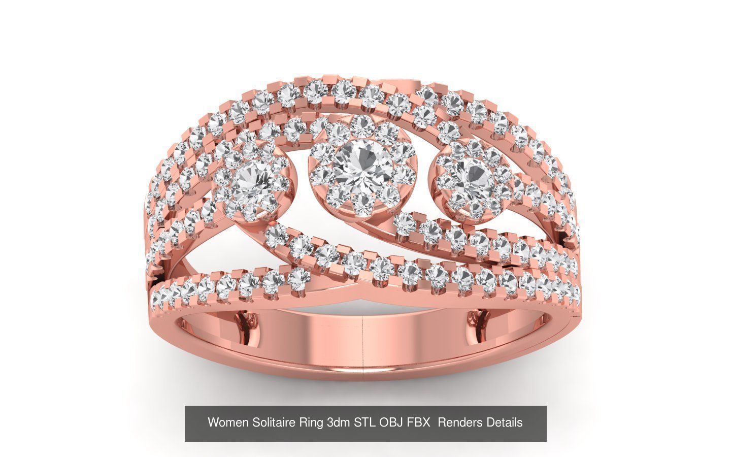 151 Solitaire Rings 3dm STL OBJ FBX  Renders Details Collection _160