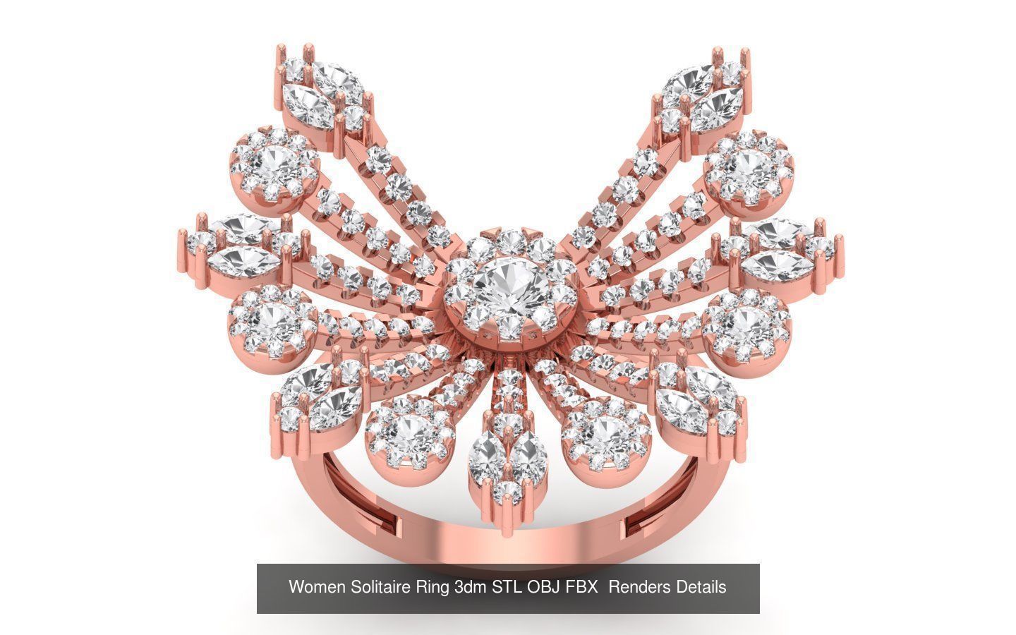 151 Solitaire Rings 3dm STL OBJ FBX  Renders Details Collection _103