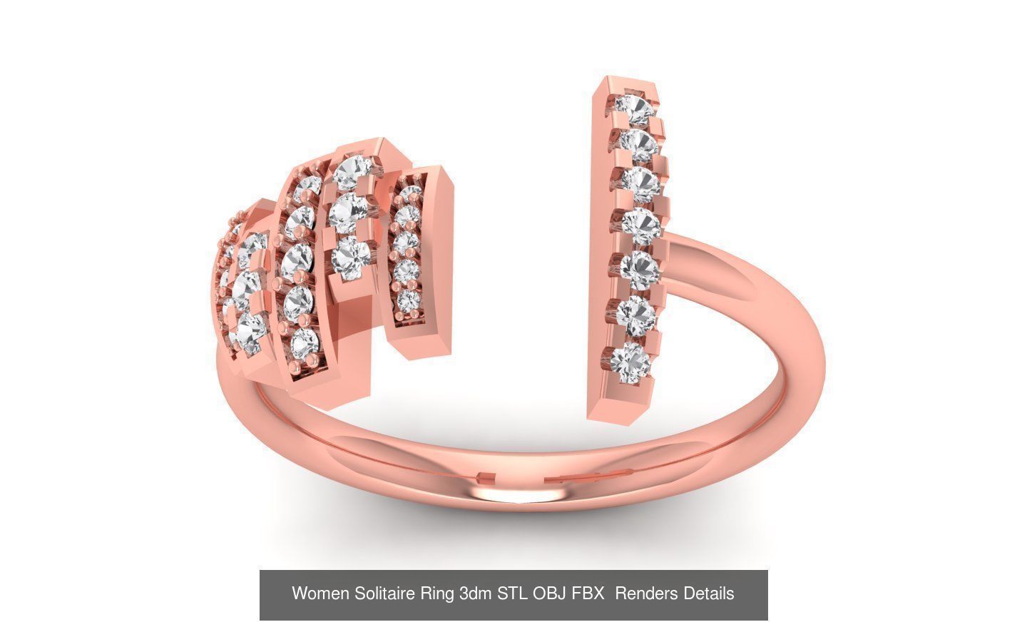 151 Solitaire Rings 3dm STL OBJ FBX  Renders Details Collection _52