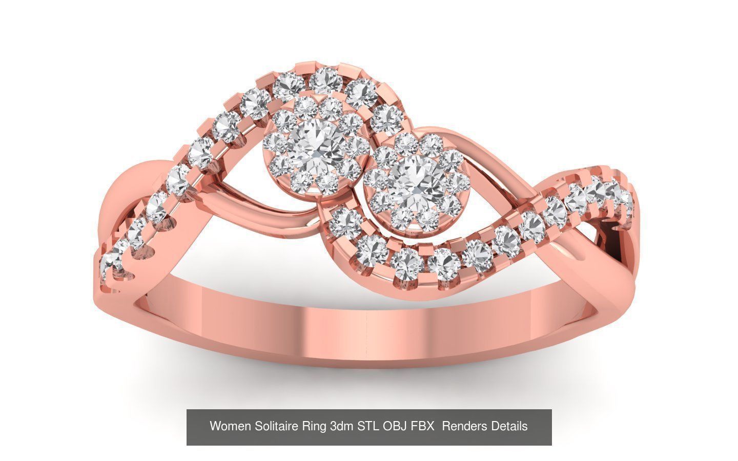 151 Solitaire Rings 3dm STL OBJ FBX  Renders Details Collection _136