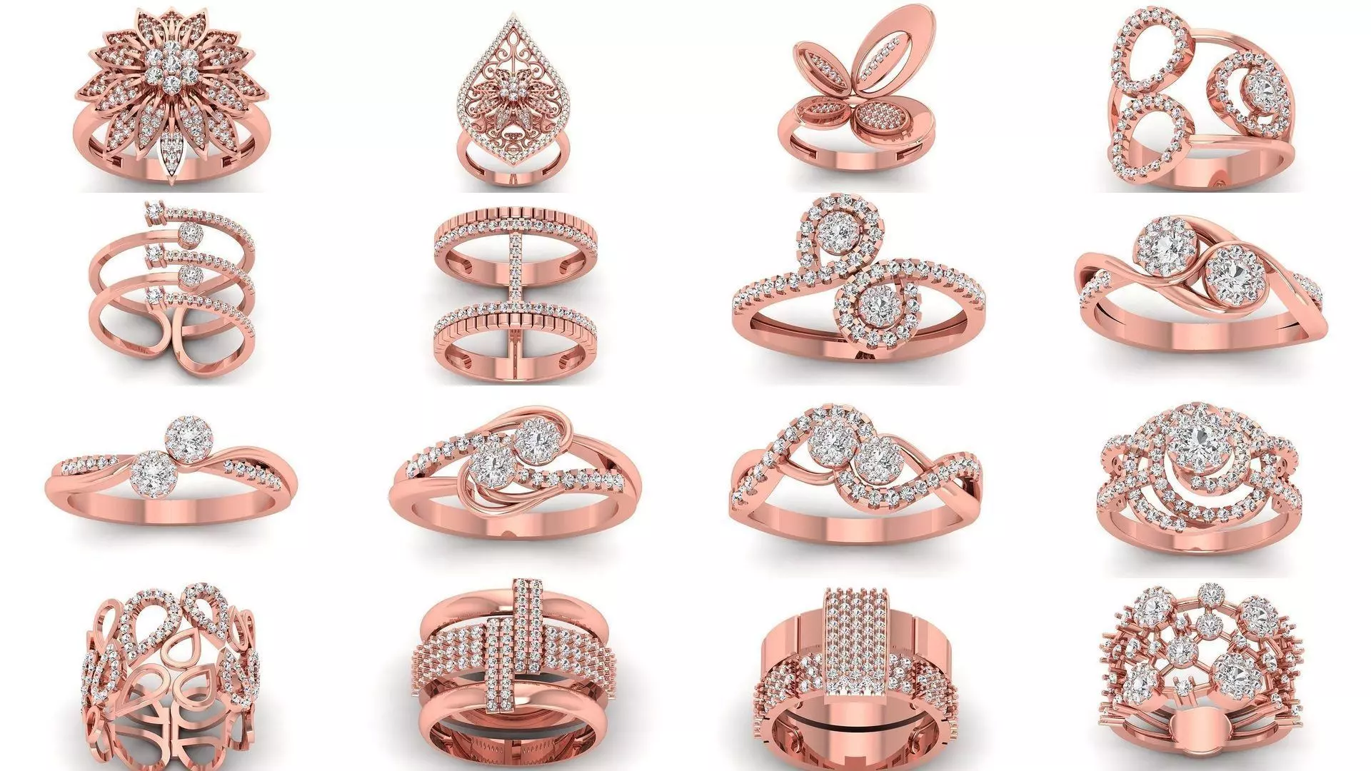 151 Solitaire Rings 3dm STL OBJ FBX  Renders Details Collection _0