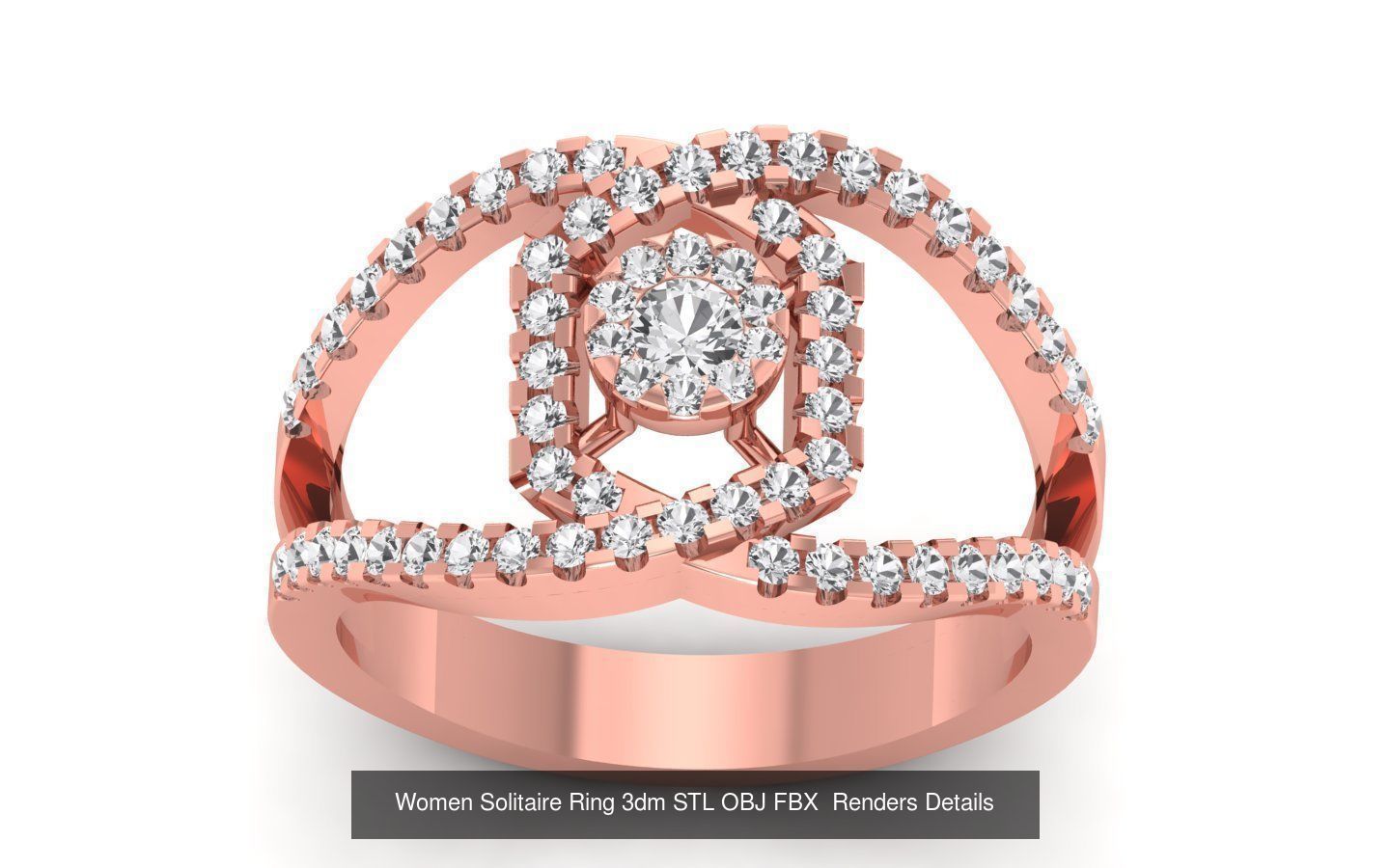 151 Solitaire Rings 3dm STL OBJ FBX  Renders Details Collection _35