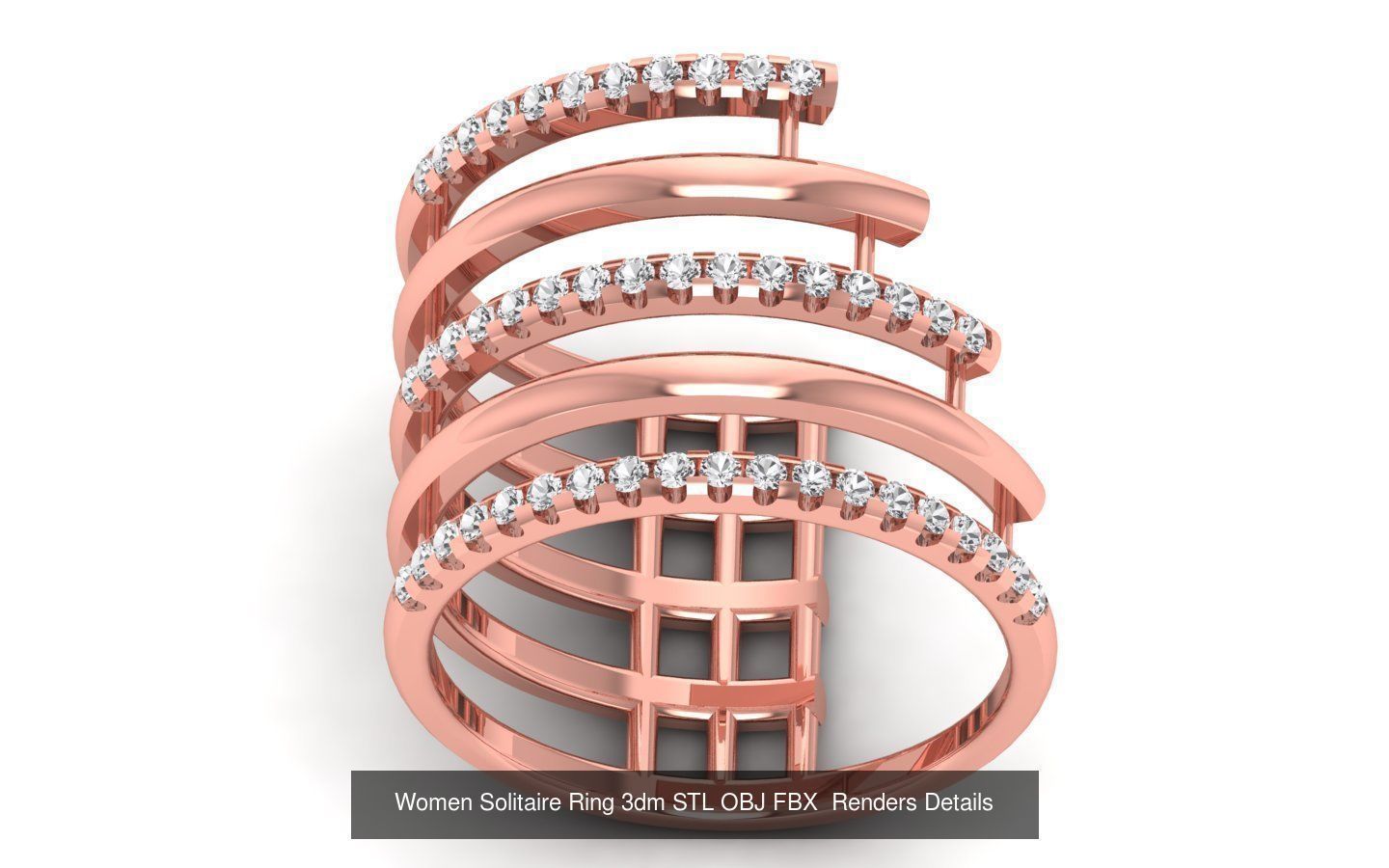 151 Solitaire Rings 3dm STL OBJ FBX  Renders Details Collection _31