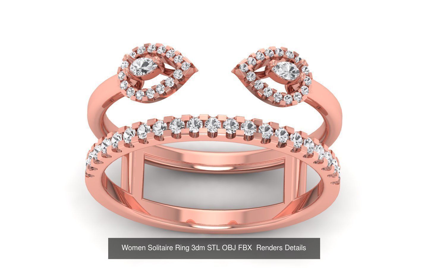 151 Solitaire Rings 3dm STL OBJ FBX  Renders Details Collection _152