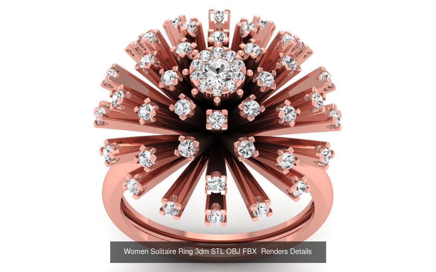 151 Solitaire Rings 3dm STL OBJ FBX  Renders Details Collection _150