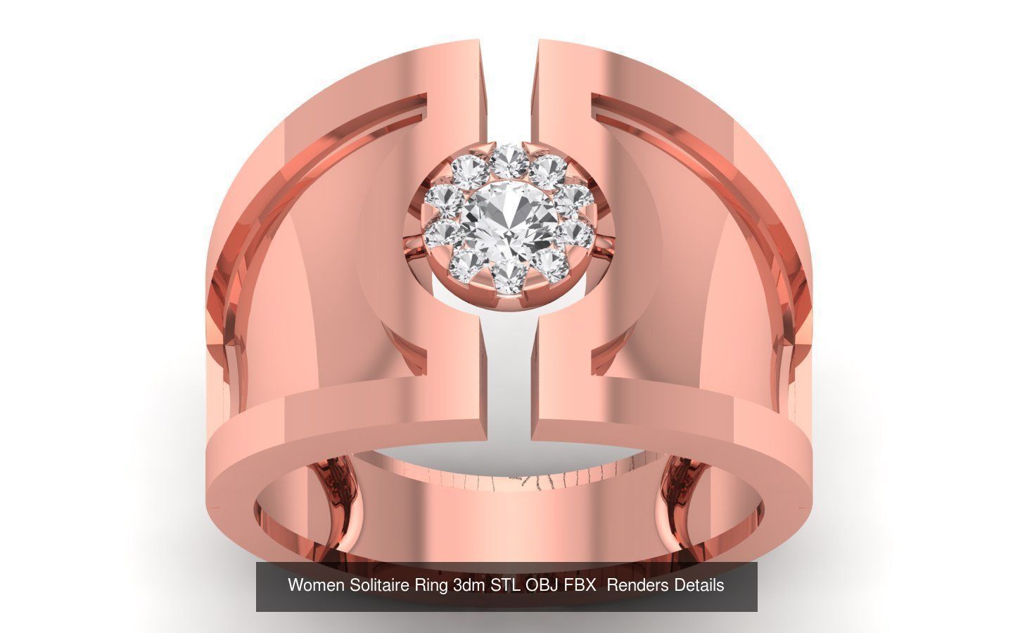 151 Solitaire Rings 3dm STL OBJ FBX  Renders Details Collection _113