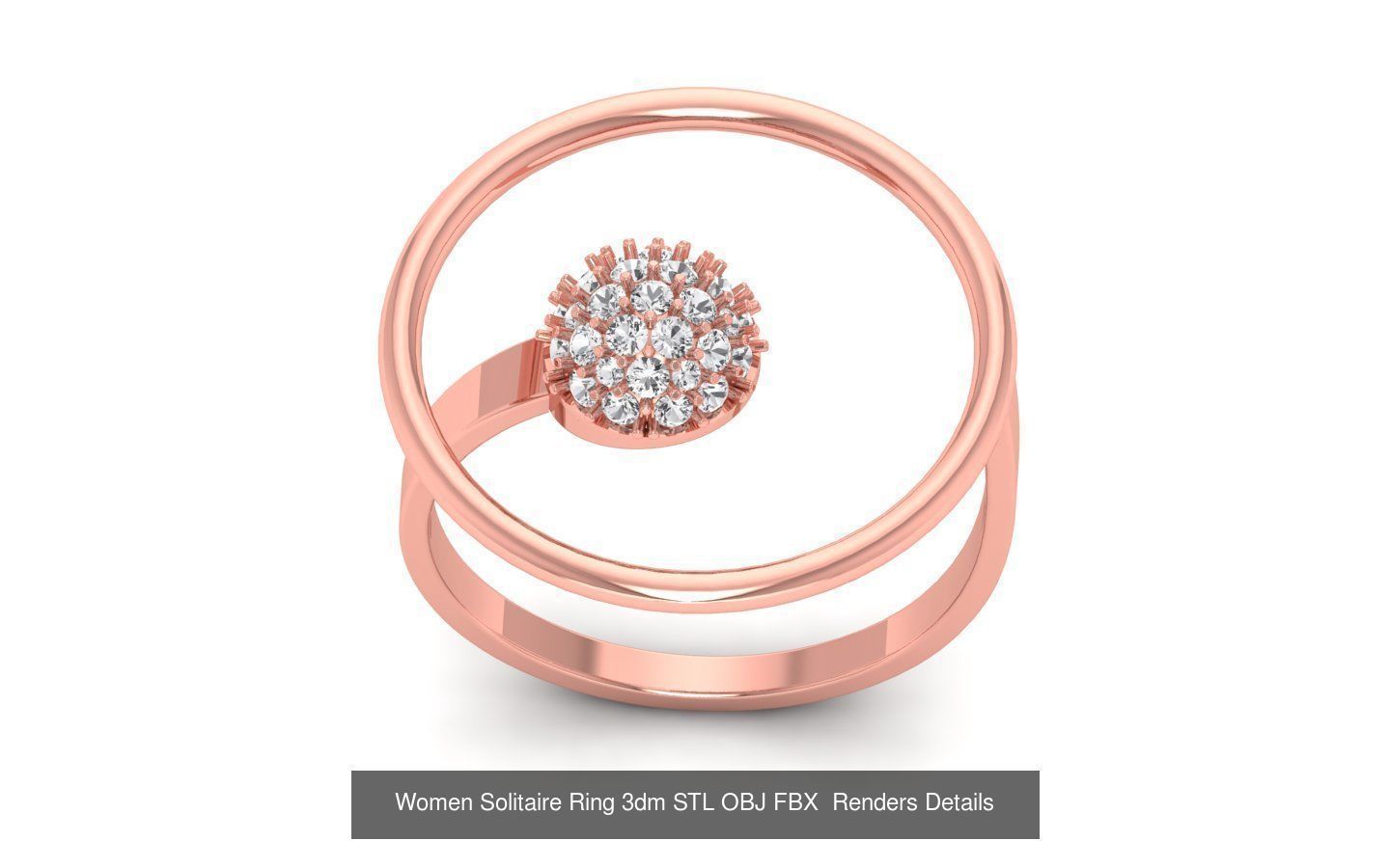 151 Solitaire Rings 3dm STL OBJ FBX  Renders Details Collection _55