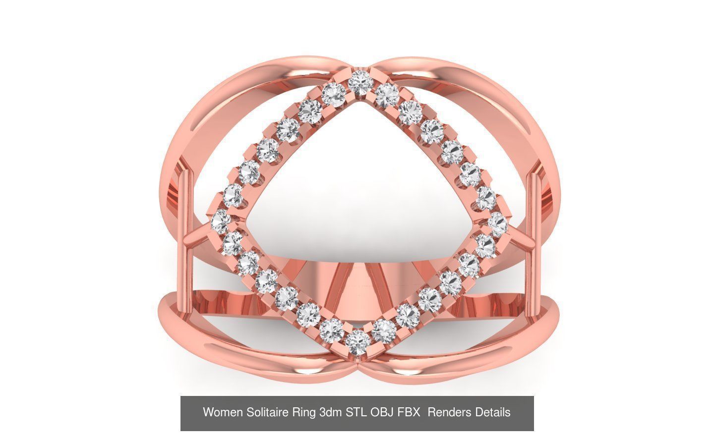 151 Solitaire Rings 3dm STL OBJ FBX  Renders Details Collection _44