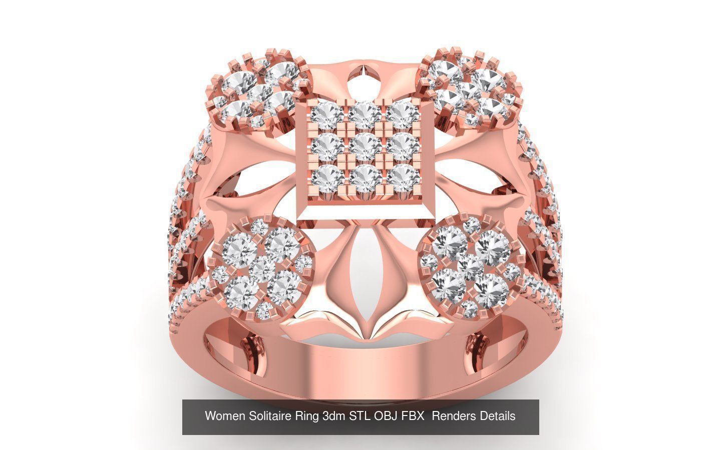 151 Solitaire Rings 3dm STL OBJ FBX  Renders Details Collection _81
