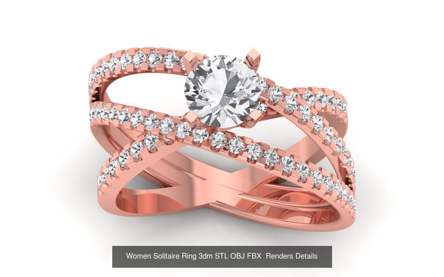 151 Solitaire Rings 3dm STL OBJ FBX  Renders Details Collection _50