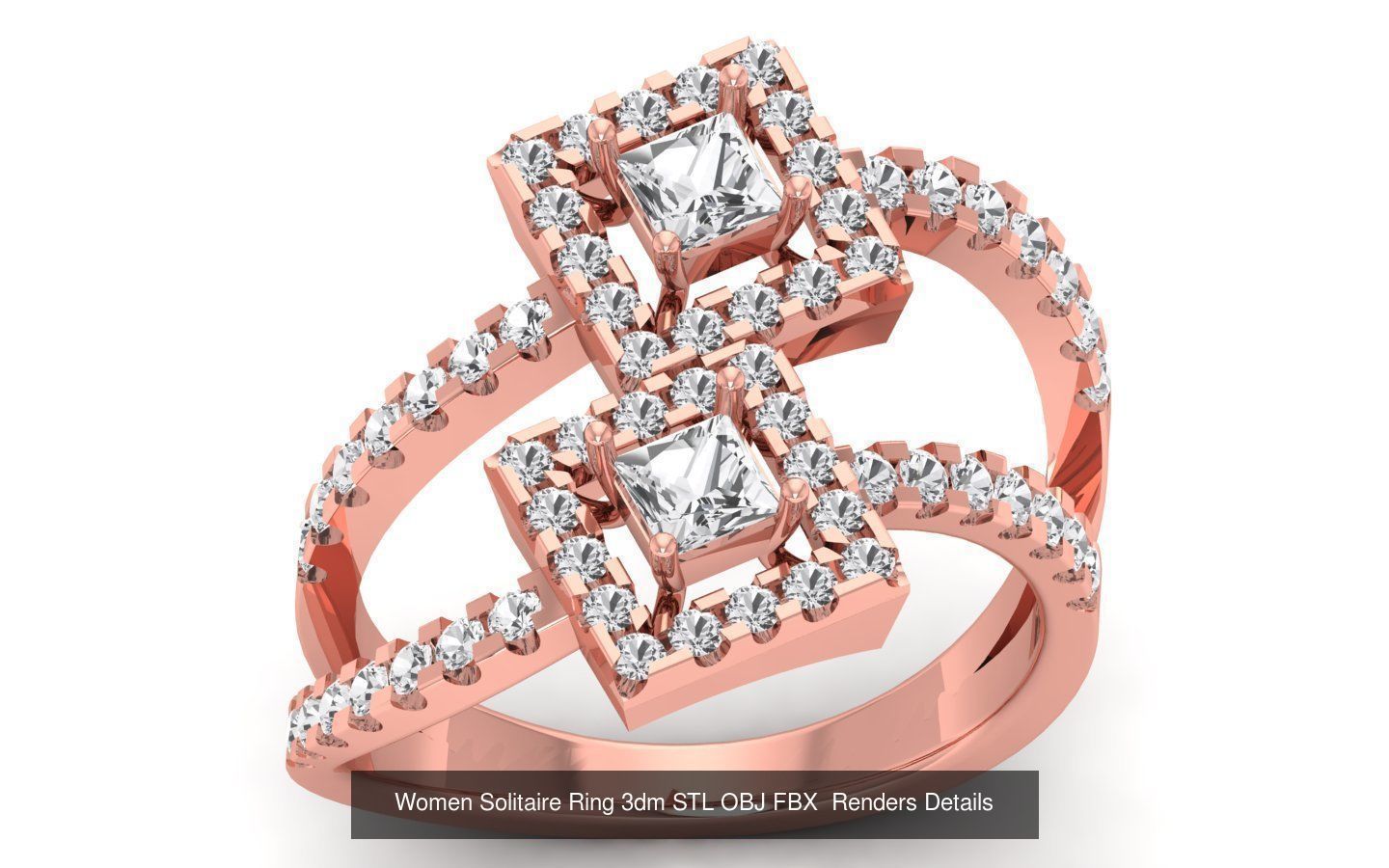 151 Solitaire Rings 3dm STL OBJ FBX  Renders Details Collection _108
