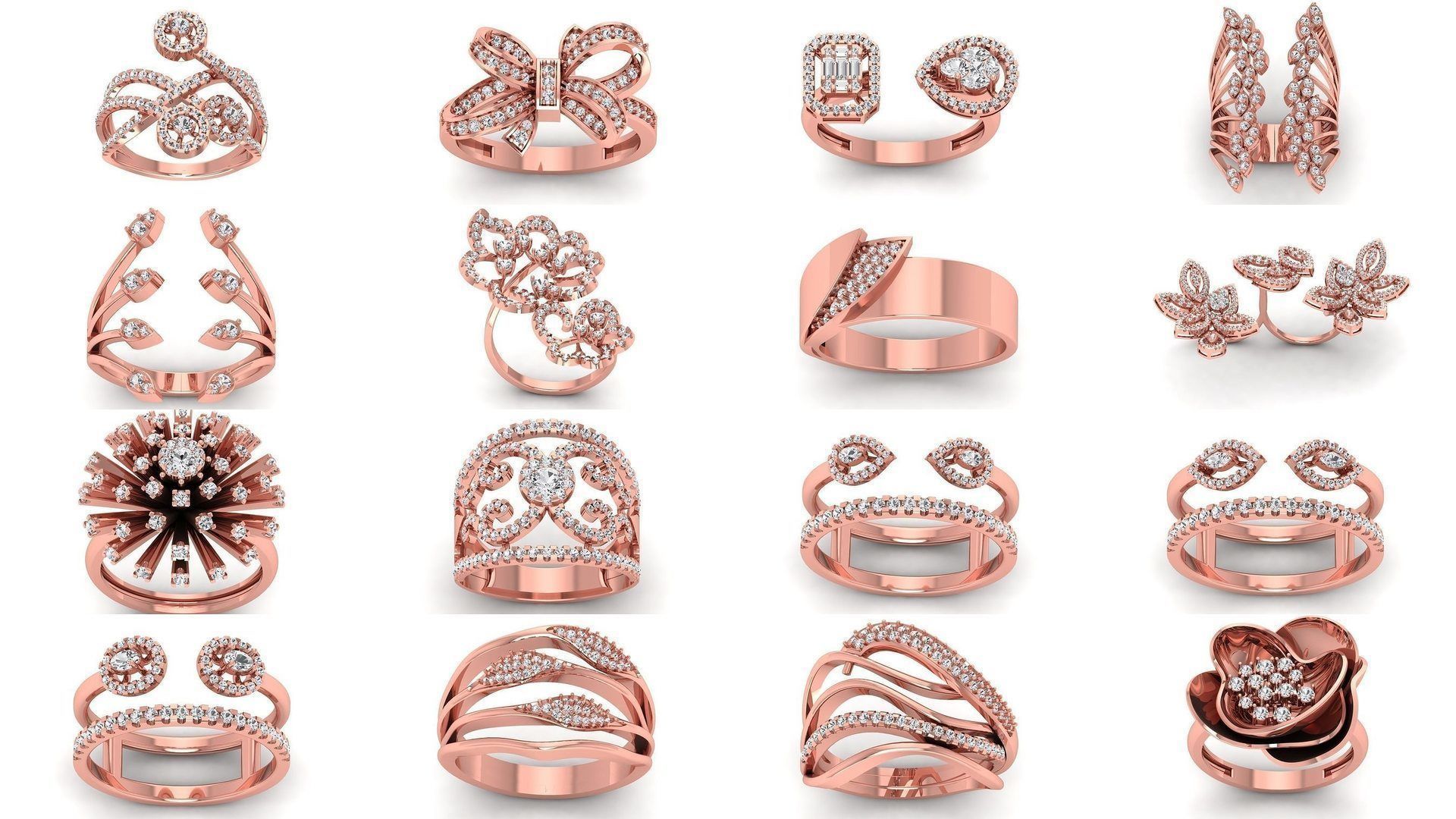 151 Solitaire Rings 3dm STL OBJ FBX  Renders Details Collection _10